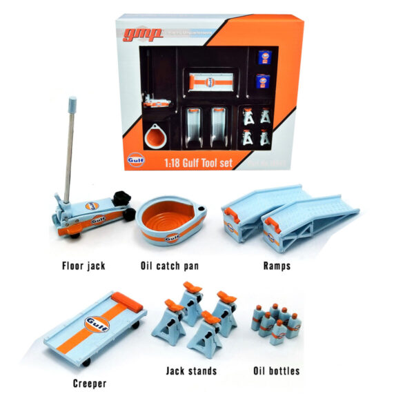 Set herramientas 1:18 GMP Shop Tool Set #2 - Gulf Oil