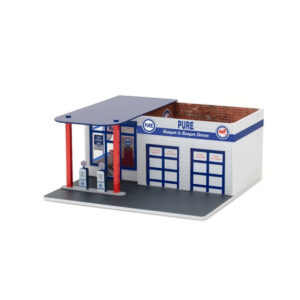 Diorama Mechanics Corner Series 3 Bomba bencinera Vintage Pure Oil Metalico  1:64