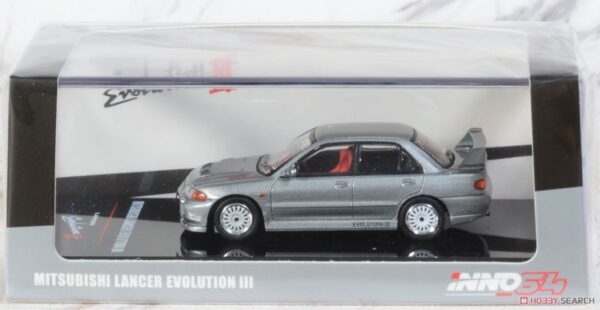 MITSUBISHI LANCER EVOLUTION III Grey Metallic W/ Extra decals and Wheels - Imagen 2