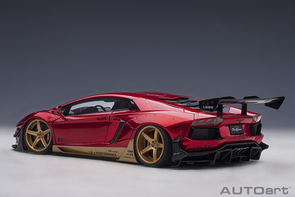 LIBERTY WALK LB-WORKS LAMBORGHINI AVENTADOR LIMITED EDITI0N HYPER RED/GOLD - Imagen 6
