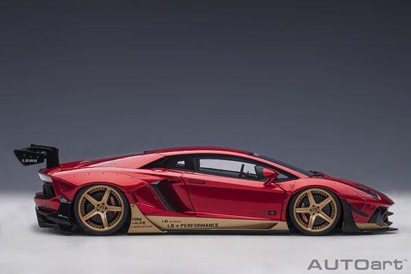 LIBERTY WALK LB-WORKS LAMBORGHINI AVENTADOR LIMITED EDITI0N HYPER RED/GOLD - Imagen 8