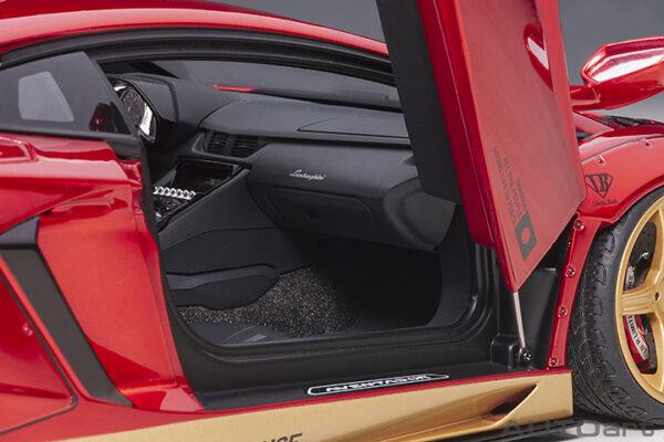 LIBERTY WALK LB-WORKS LAMBORGHINI AVENTADOR LIMITED EDITI0N HYPER RED/GOLD - Imagen 14
