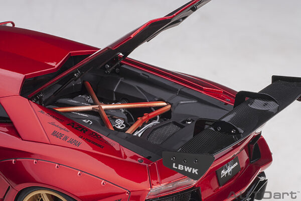 LIBERTY WALK LB-WORKS LAMBORGHINI AVENTADOR LIMITED EDITI0N HYPER RED/GOLD - Imagen 17