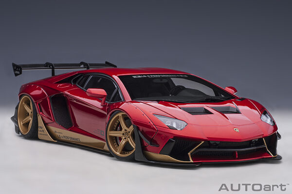LIBERTY WALK LB-WORKS LAMBORGHINI AVENTADOR LIMITED EDITI0N HYPER RED/GOLD - Imagen 20