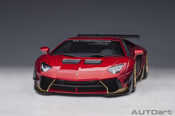 LIBERTY WALK LB-WORKS LAMBORGHINI AVENTADOR LIMITED EDITI0N HYPER RED/GOLD - Imagen 21