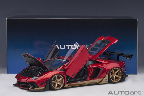 LIBERTY WALK LB-WORKS LAMBORGHINI AVENTADOR LIMITED EDITI0N HYPER RED/GOLD - Imagen 23