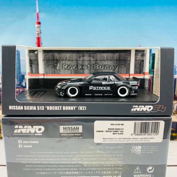 NISSAN SILVIA S13 ROCKET BUNNY V2 Matte Black - Imagen 2