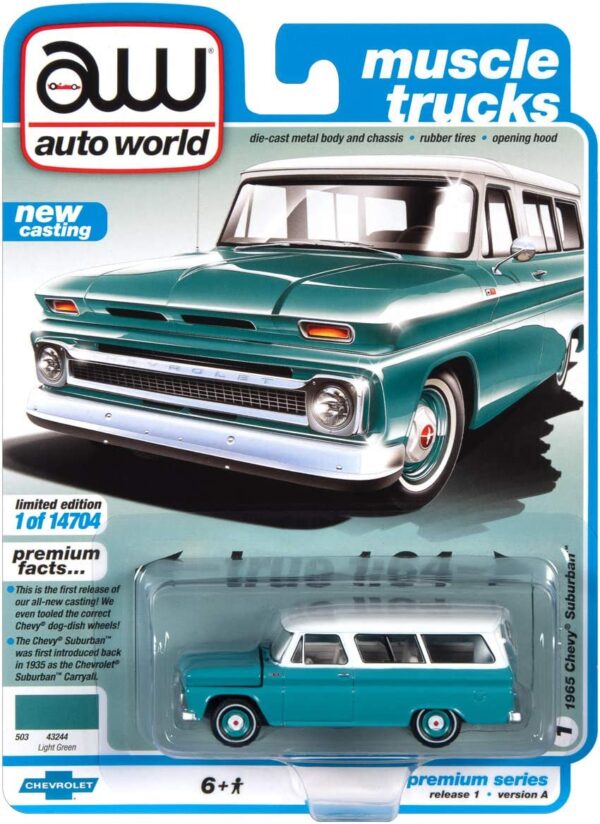 Chevy Suburban 1965 Verde 1:64 - Imagen 3