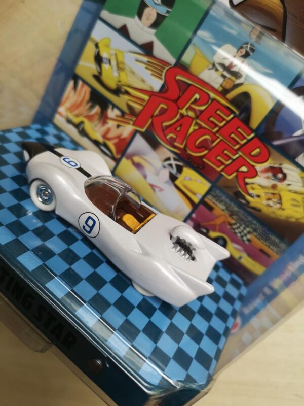 WHITE LIGHTNING Meteoro Speed Racer X Shooting Star Tin Display 1:64 - Imagen 2