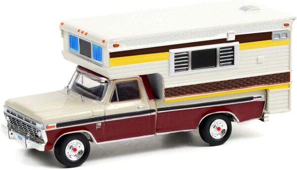 1974 Ford F-250 Camper Special with Large Camper - Candy Apple Red & Wimbledon White