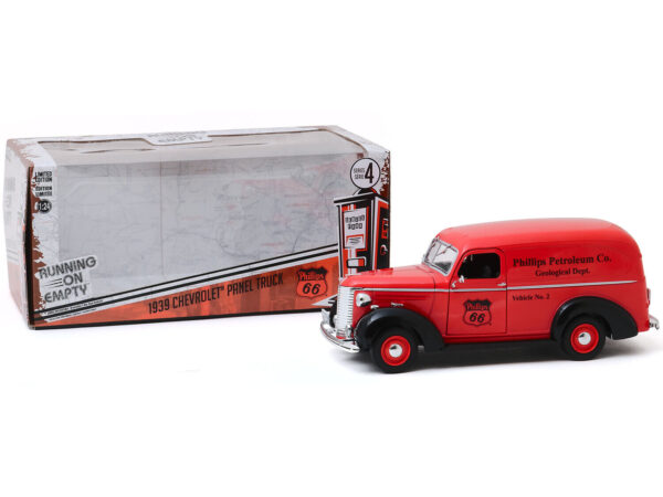 1939 Chevrolet Panel Truck Red Phillips 66 Phillips Petroleum Co 1:24 - Imagen 3