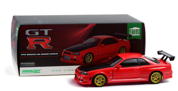 1999 Nissan Skyline GT-R R34 - Red con luz  Neon Underglow - Imagen 2