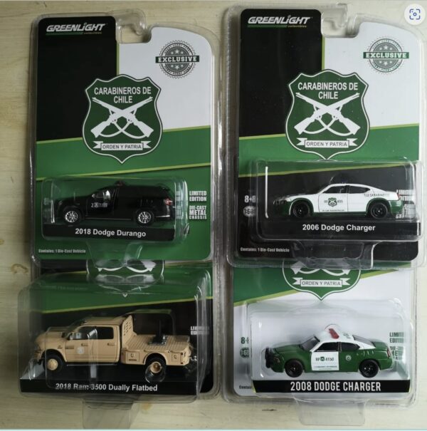 Pack 4 Durango Charger Ram Carabineros de Chile 1:64