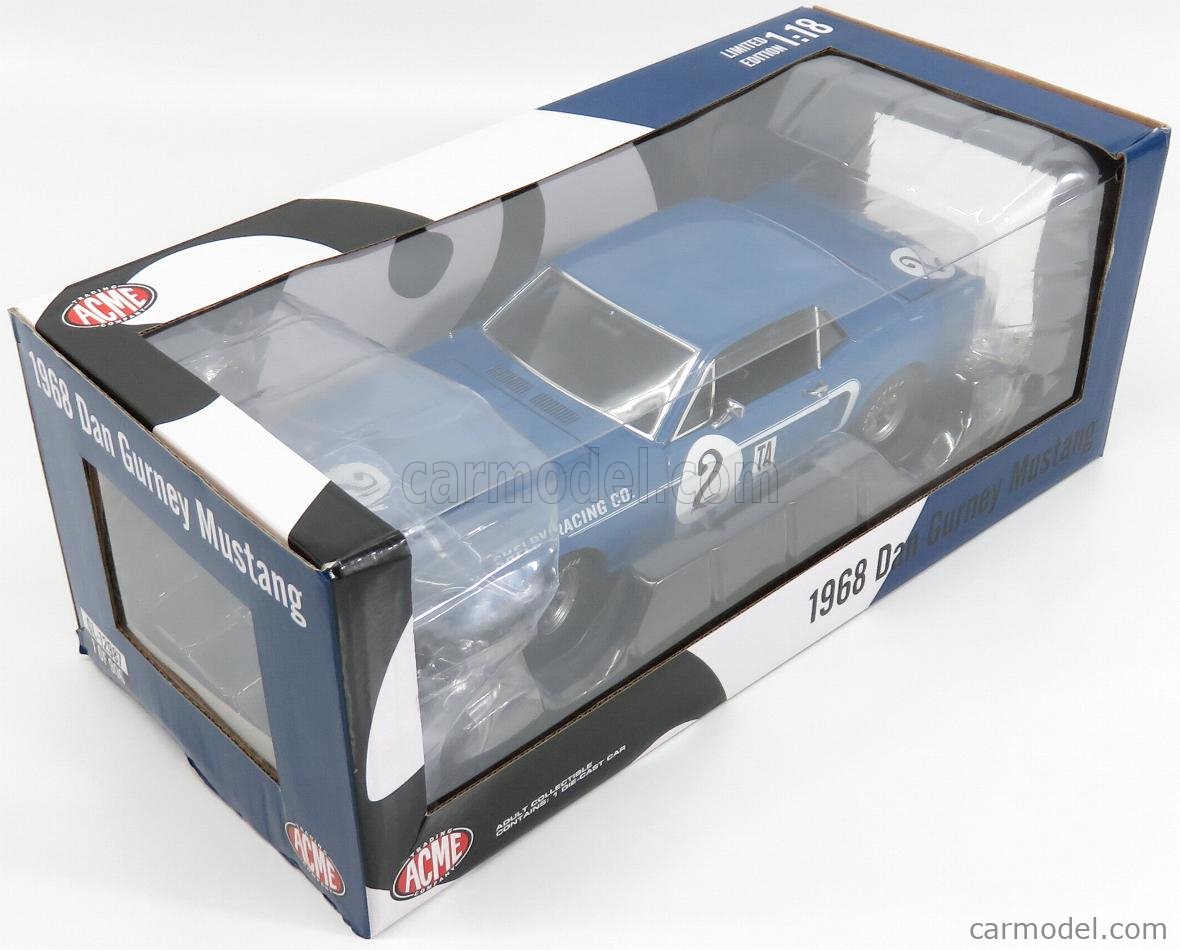 Mustang Shelby 1968 Dan Gurney #2 1:18 (auto nuevo caja mal estado) - Imagen 7