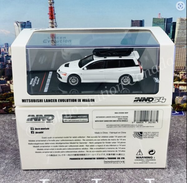 MITSUBISHI LANCER EVOLUTION IX WAGON Con maleta techo y ruedas 1:64 - Imagen 6