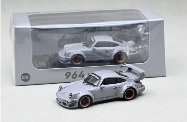 Porsche 964 Widebody Grey con accesorios Ed Limitada 1:64 - Imagen 6