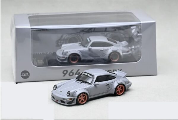 Porsche 964 Widebody Grey con accesorios Ed Limitada 1:64 - Imagen 7