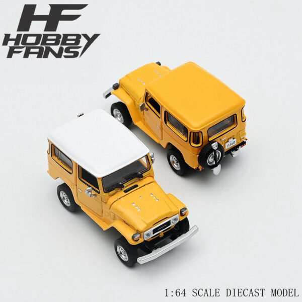 TOYOTA LAND CRUISER FJ40 amarillo techo blanco 1:64 - Imagen 2