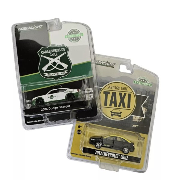 Pack Dodge Charger 2006 Carabineros y Taxi Santiago de Chile 1:64