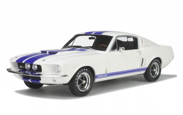 Shelby GT500 Wimbledon White and Blue stripes 1967 esc 1:12
