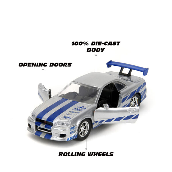 BRIAN Nissan Skyline GT-R (R34) Rápido y Furioso 1:32 - Imagen 4