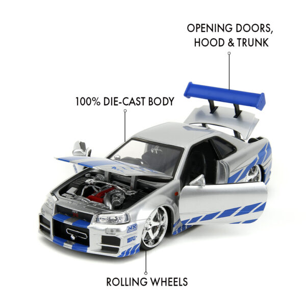 Brian Nissan Skyline GT-R (R34) Rapido y Furioso 1:24 - Imagen 3