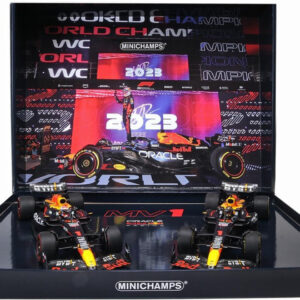Max Verstappen Redbull #1 Quatar 2023 Gran Prix set de 2 Autos caja lujo con Sprint car