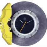 RELOJ PARED DISCO FRENO CERAMICO (CALIPER AMARILLO) (DIAMETRO 33 CMS) AUTOART
