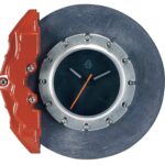 RELOJ PARED DISCO FRENO CERAMICO (CALIPER ROJO) (DIAMETRO 33 CMS) AUTOART