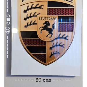 Cuadro adorno logo Porsche 30x40 cms Metacrilato