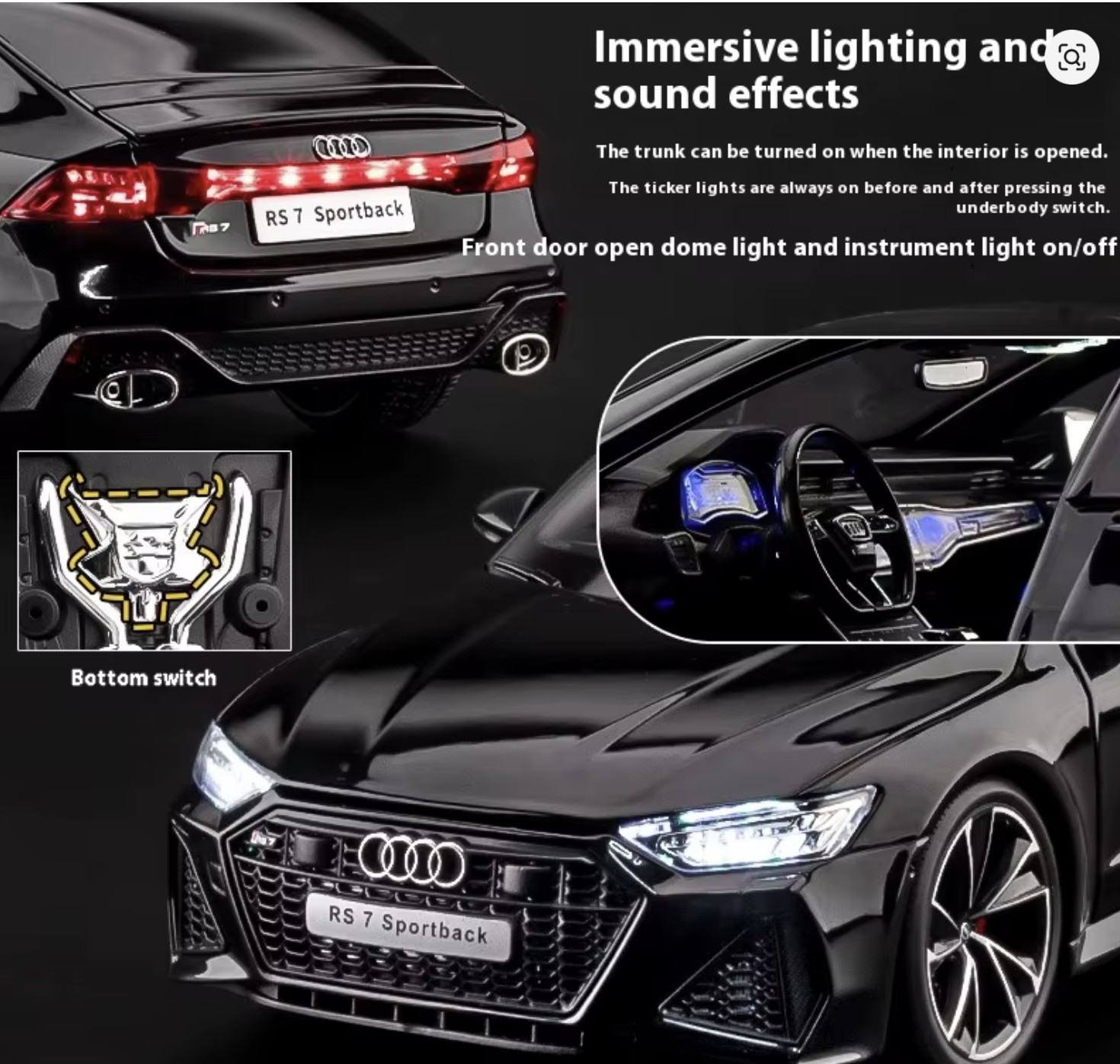 Audi RS7 Sportback 1:18 Negro - Imagen 3