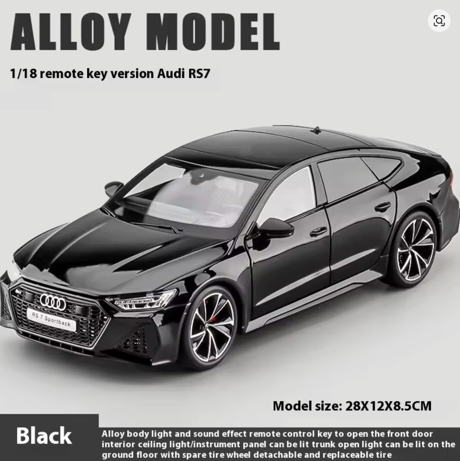 Audi RS7 Sportback 1:18 Negro - Imagen 5
